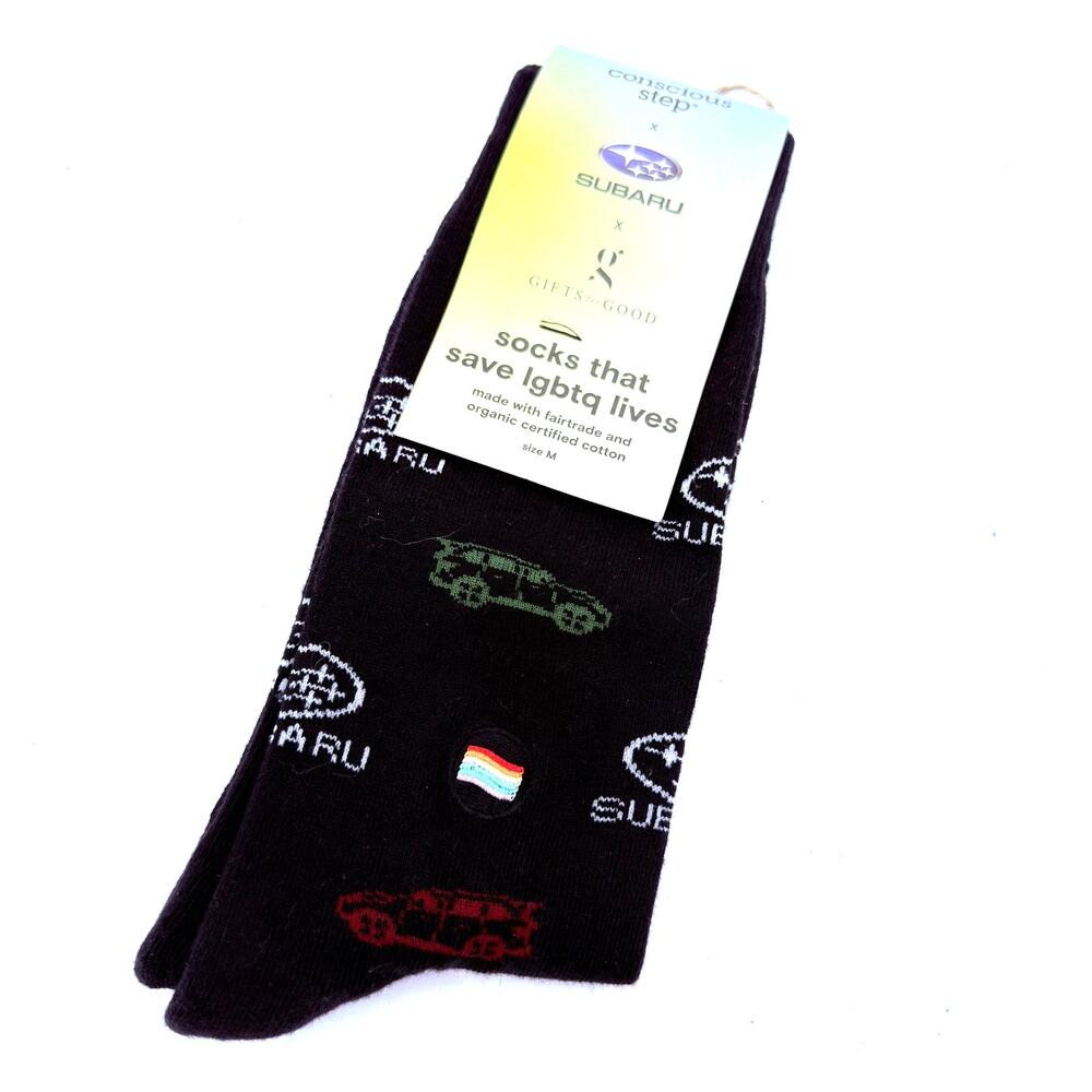 Subaru x Conscious Step Women's LGBTQ Pride Socks NEW